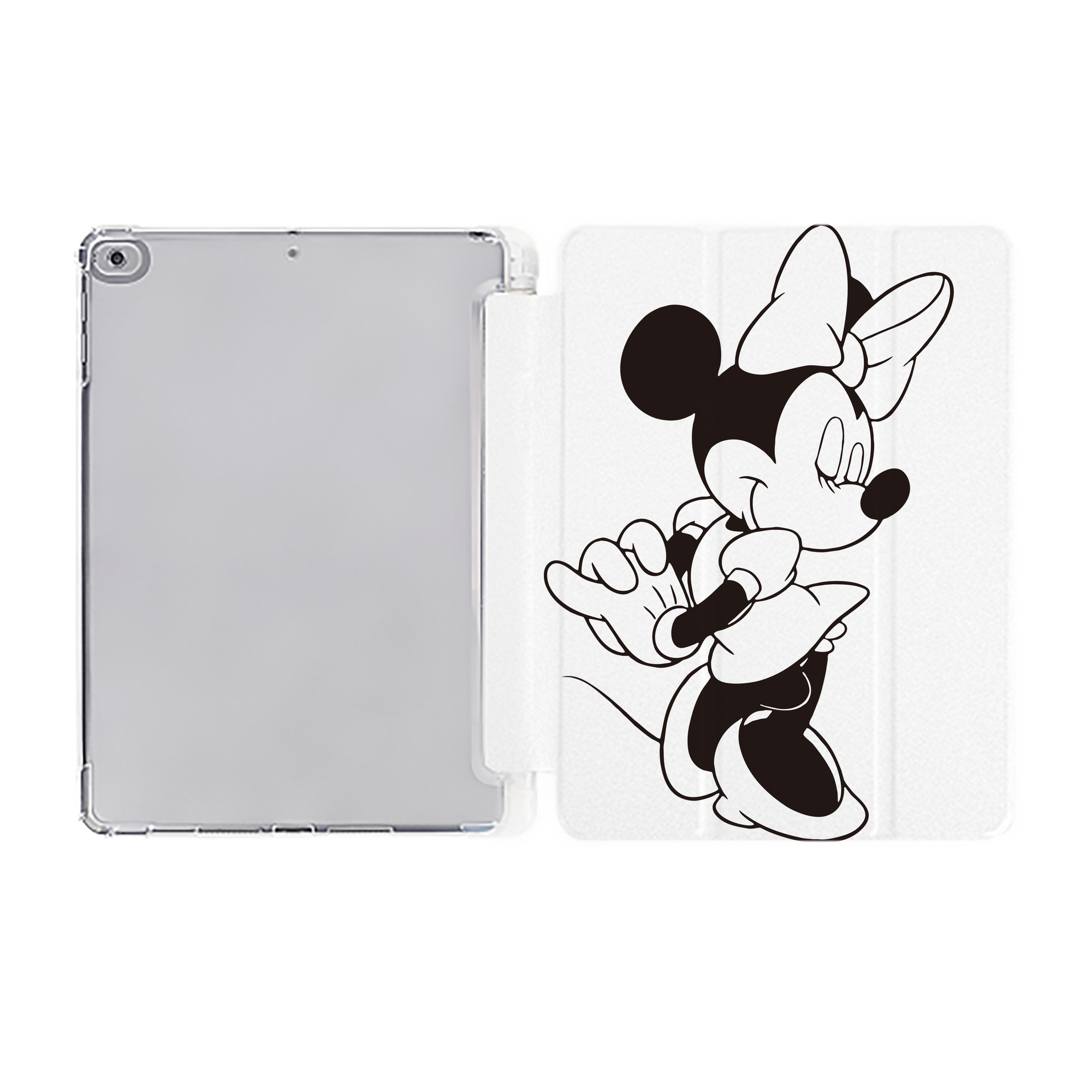 （画像用） ミッキーマウス Mickey Mouse IPad ケース ペン収納付き 三つ折りスタンド PUレザー×シリコン 対応機種9.5/10.5/10.9インチ